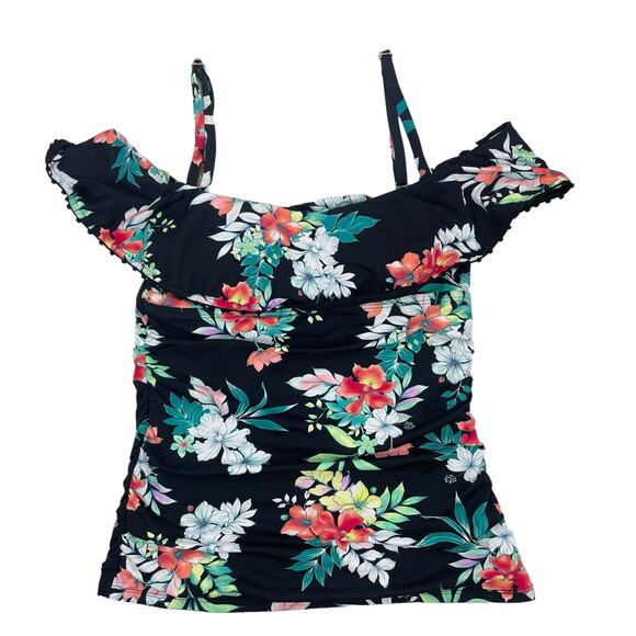 Tommy Bahama Floral Springs Flounce Tankini Top Swim Size XS - Picture 3 of 10